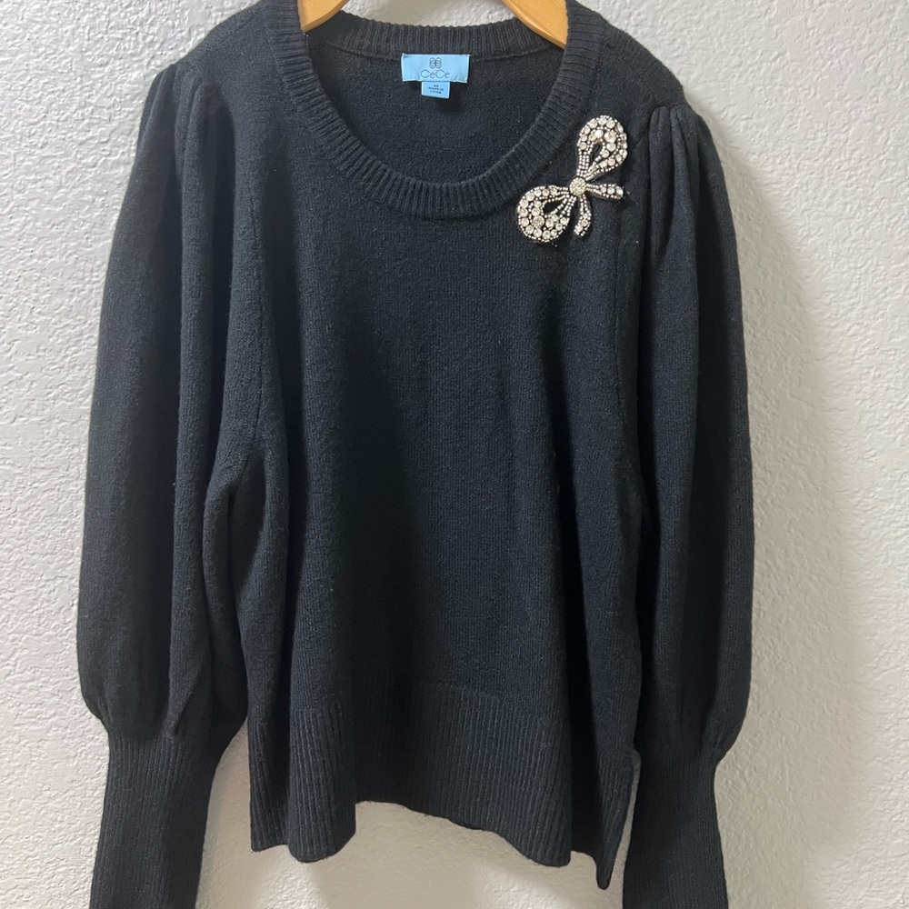 CeCe Charcoal Knit Top